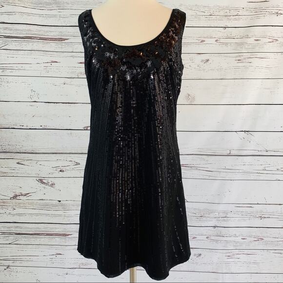 White House Black Market sequin black party dress - Picture 1 of 7